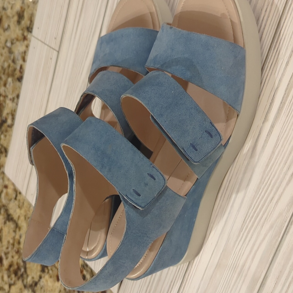 ECCO Women's Shape Wedge Plateau Sandal, indigo, Size (7) 38 - Picture 3 of 7
